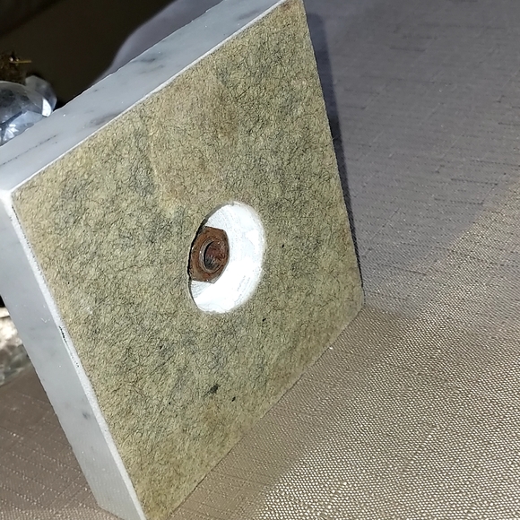 Vintage Hollywood regency style shabby chic crystal chandelier marble glass deco - Picture 12 of 16